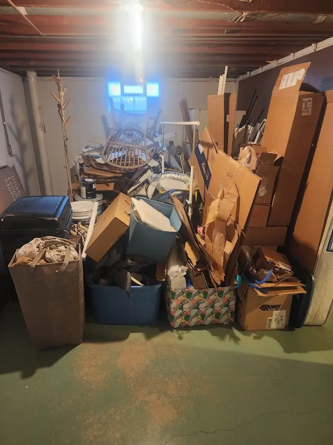 Roll-off dumpster container at job site for Roll Off Dumpster Rental in Litchfield